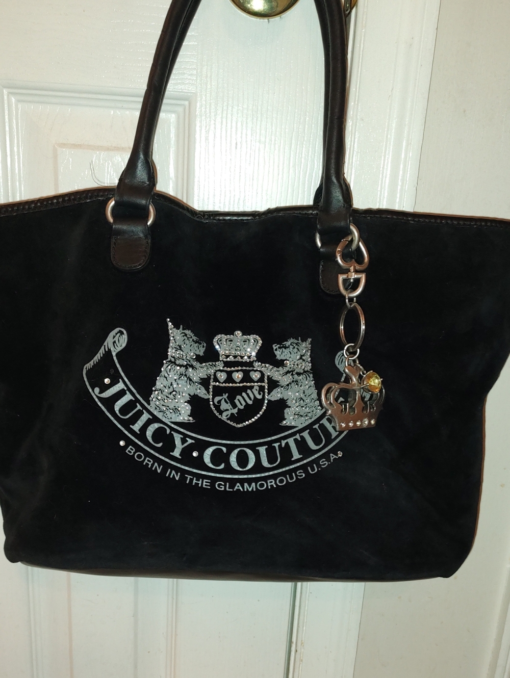 Juicy Couture Vintage Bling SCOTTIE DOGS tote shoulder Purse in great Condition
